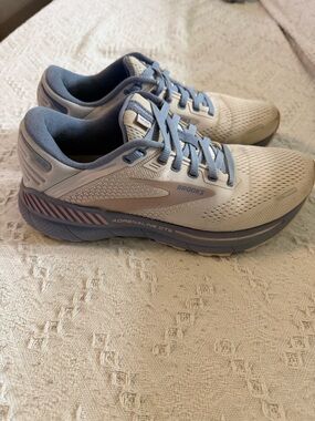 Brooks Women's Adrenaline GTS Running Shoes - Gray with Blue and Pink Accent
